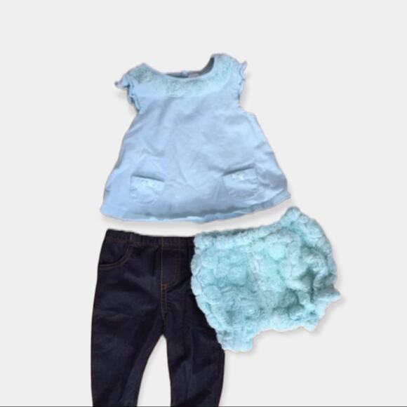 First Impressions 3 Piece Aqua Set 3-6 Months - Picture 1 of 9